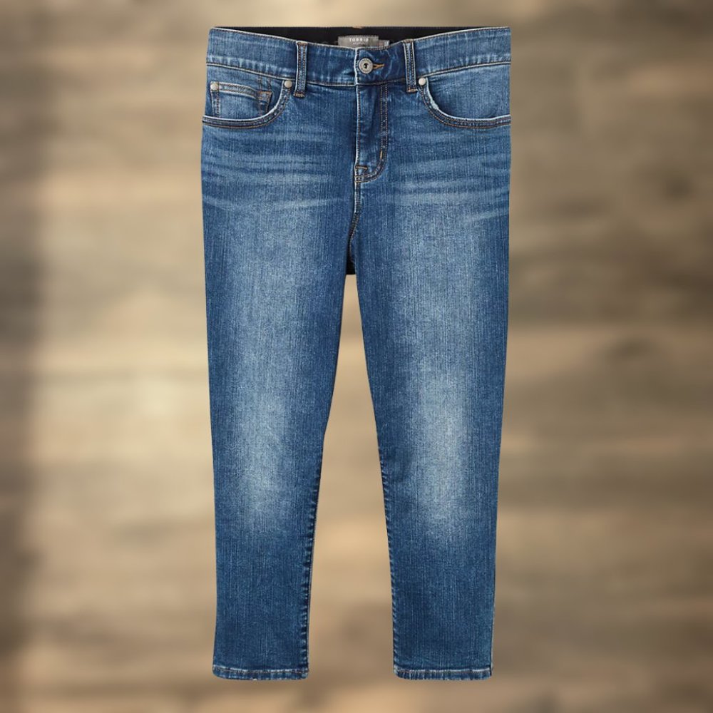 Torrid CROP BOMBSHELL SKINNY JEAN - PREMIUM STRETCH MEDIUM WASH